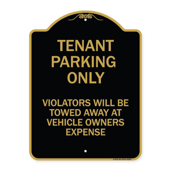 Tenant Parking Only Violators Will Be Towed Away at Car Owners Expense, Black & Gold, BG-1824-22827